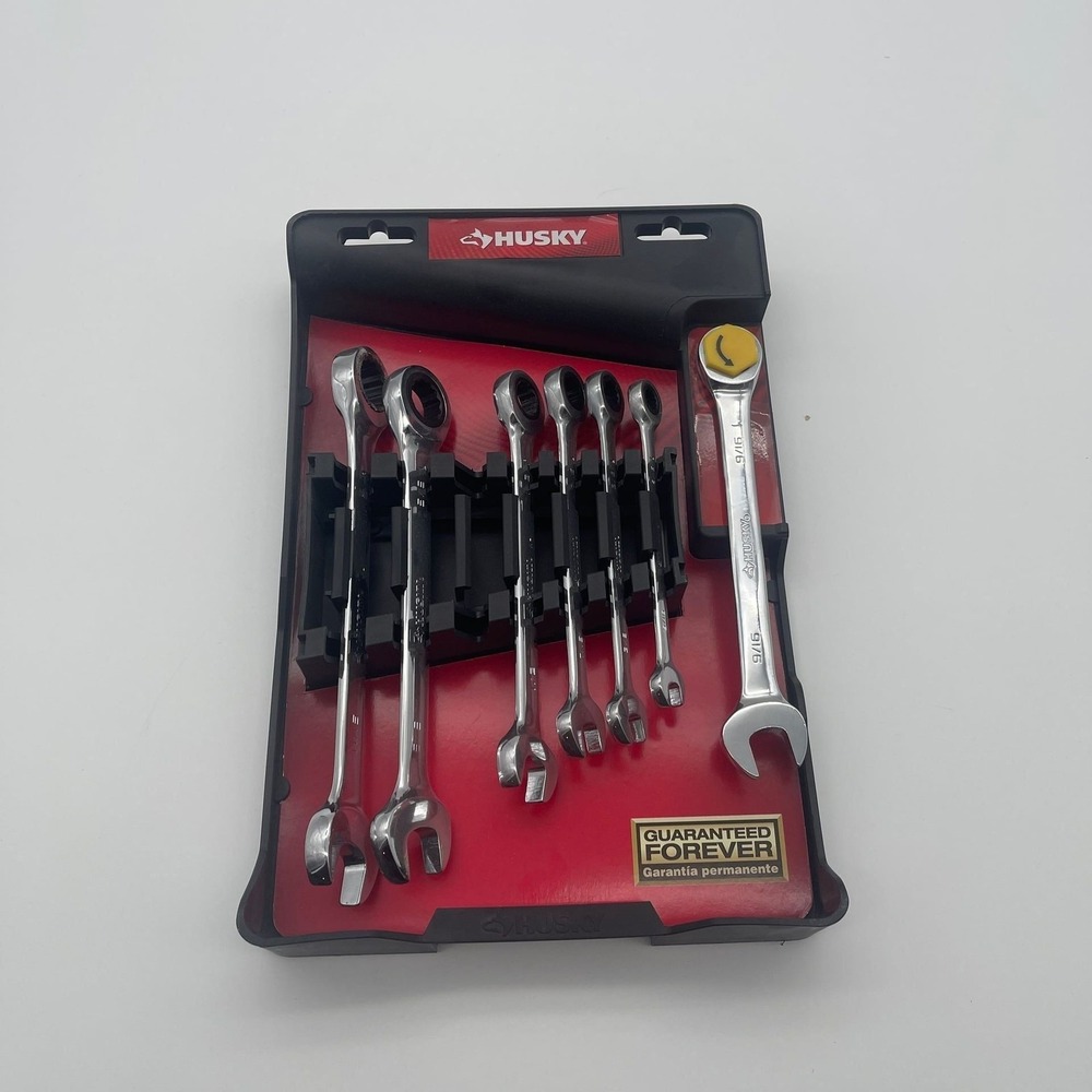 Husky 7-Piece SAE Ratcheting Combination Wrench Set